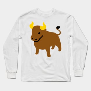 Brown Bull Icon Emoticon Long Sleeve T-Shirt